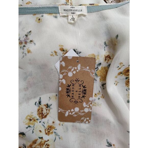 Mason & Belle Lace Edged Sheer Kimono NWT - Picture 4 of 4
